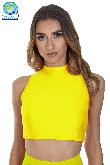 TOP LYCRA SCOLLO AMERICANO GIALLO DANZA DONNA